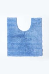 Homescapes Spa Supreme Luxury Bath Mat & Pedestal Set in Blue - thumbnail 3