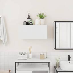 Berkfield Home Decorative Bathroom Wall Cabinet White 60x25x30 cm Engineered Wood - Size: 60 x 25 x 30 cm