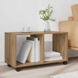 Berkfield Home vidaXL¬†Rolling¬†Cabinet¬†Artisian Oak 72x33x42.5 cm Engineered Wood in Brown - thumbnail 3