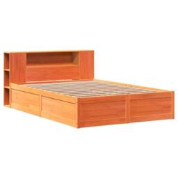 Berkfield Home Beautiful Bed Frame without Mattress Wax Brown 135x190 cm Double in Orange