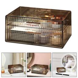 VOGREX Amber 2-Tier Acrylic Makeup Organiser Storage Case with Drawers - thumbnail 3