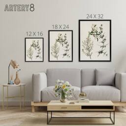 "Artery8 New Zealand Pomaderris Edgerleyi Plant Featon Framed Canvas Wall Art in Beige - Size: W24"" x H32""" - thumbnail 4
