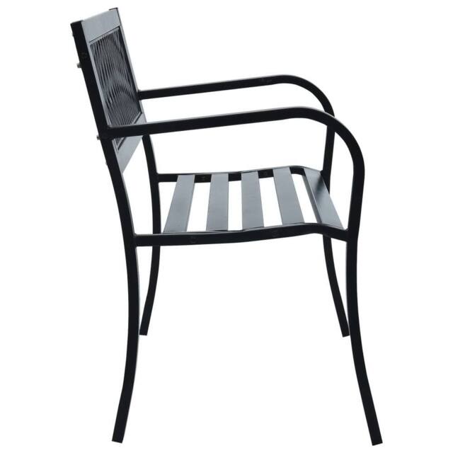 Berkfield Home Durable Garden Bench 125 cm Black Steel - image 1
