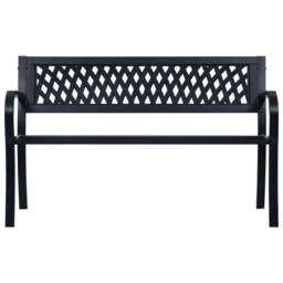 Berkfield Home Durable Garden Bench 125 cm Black Steel - thumbnail 3