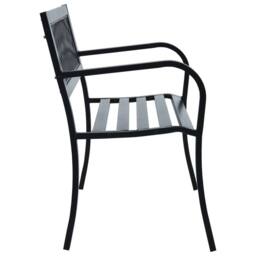 Berkfield Home Durable Garden Bench 125 cm Black Steel - thumbnail 1
