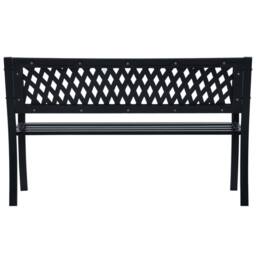 Berkfield Home Durable Garden Bench 125 cm Black Steel - thumbnail 4