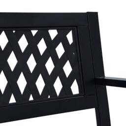 Berkfield Home Durable Garden Bench 125 cm Black Steel - thumbnail 6