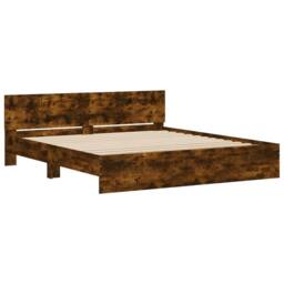 Berkfield Home Durable Bed Frame without Mattress Smoked Oak 180x200 cm Super King in Brown - thumbnail 4