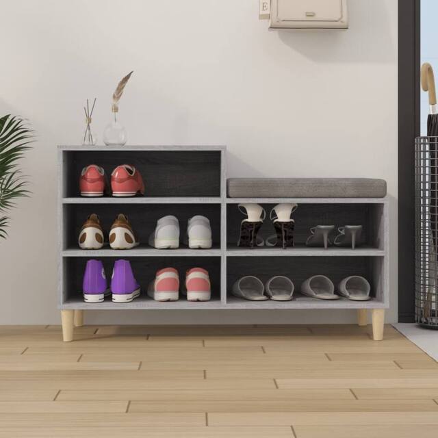 Berkfield Home Shoe Cabinet Grey Sonoma 102x36x60 cm Engineered Wood - Size: 102 x 36 x 60 cm - image 1