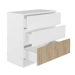 Flair Luca Ribbed 3 Drawer Chest in Light Oak - thumbnail 4