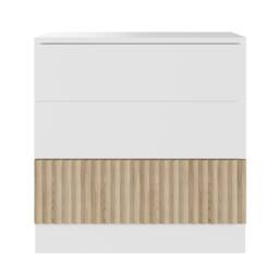 Flair Luca Ribbed 3 Drawer Chest in Light Oak - thumbnail 5