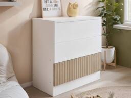 Flair Luca Ribbed 3 Drawer Chest in Light Oak - thumbnail 3