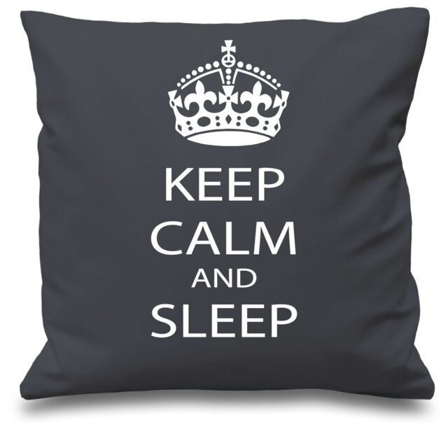 "60 SECOND MAKEOVER Grey Cushion Cover Keep Calm & Sleep 16"" x 16"" Daughter Friend Gift Decorative Cushion Home Horse Equestrian - Size: 40 cm x 40 cm"