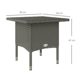 Wyld Haus Nari Grey Rattan Outdoor Side Table with Woven Top - thumbnail 3