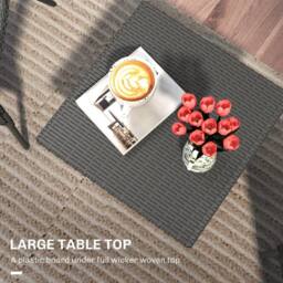Wyld Haus Nari Grey Rattan Outdoor Side Table with Woven Top - thumbnail 5