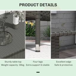 Wyld Haus Nari Grey Rattan Outdoor Side Table with Woven Top - thumbnail 6