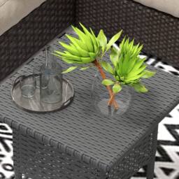 Wyld Haus Nari Grey Rattan Outdoor Side Table with Woven Top - thumbnail 7