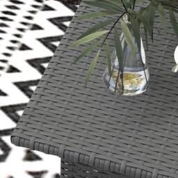 Wyld Haus Nari Grey Rattan Outdoor Side Table with Woven Top - thumbnail 8