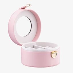 T.H.Baker Women's Sophia Pink Round Leather Jewellery Box SP3341S