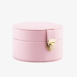 T.H.Baker Women's Sophia Pink Round Leather Jewellery Box SP3341S - thumbnail 2