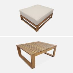 sweeek 5-seater Wooden Garden Sofa in Beige - thumbnail 3