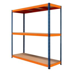 Monstershop S-Rax 3 Shelf Racking - 180cm x 180cm x 60cm in Blue - Size: 180 cm x 180 cm x 60 cm