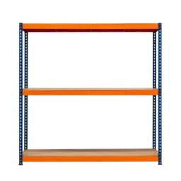 Monstershop S-Rax 3 Shelf Racking - 180cm x 180cm x 60cm in Blue - Size: 180 cm x 180 cm x 60 cm - thumbnail 3
