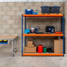 Monstershop S-Rax 3 Shelf Racking - 180cm x 180cm x 60cm in Blue - Size: 180 cm x 180 cm x 60 cm - thumbnail 6