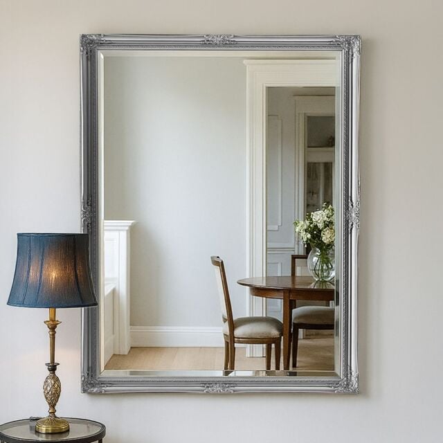 Agenzia 14 Extra Large Antique Silver Ornate Wall Mirror - Size: XL - image 1