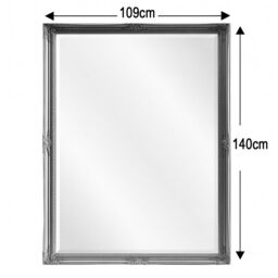 Agenzia 14 Extra Large Antique Silver Ornate Wall Mirror - Size: XL - thumbnail 3