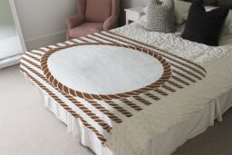 Benjamin Tate Design Rope Border Blanket in Natural - Size: 120 cm x 150 cm - thumbnail 3