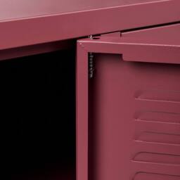Wyld and Coco 3-Door Sideboard - Dark Red Adjustable Shelves - thumbnail 7
