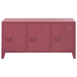 Wyld and Coco 3-Door Sideboard - Dark Red Adjustable Shelves - thumbnail 5
