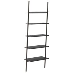 Berkfield Home 5-Tier Leaning Shelf Black 64x34x185.5 cm - thumbnail 5