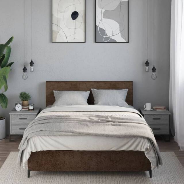 Berkfield Home Modern Bedside Cabinets 2 pcs Grey Sonoma 40x41x40 cm Engineered Wood - Size: 40 x 41 x 40 cm - image 1