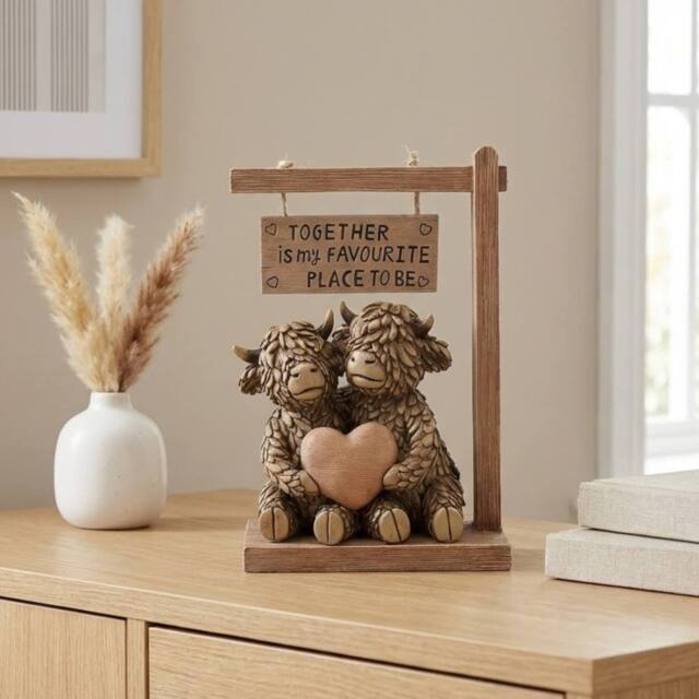 Garden Greatness Hughie Highland Cow Together Ornament - Size: 1 Pack - image 1