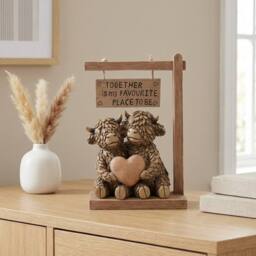 Garden Greatness Hughie Highland Cow Together Ornament - Size: 1 Pack - thumbnail 1