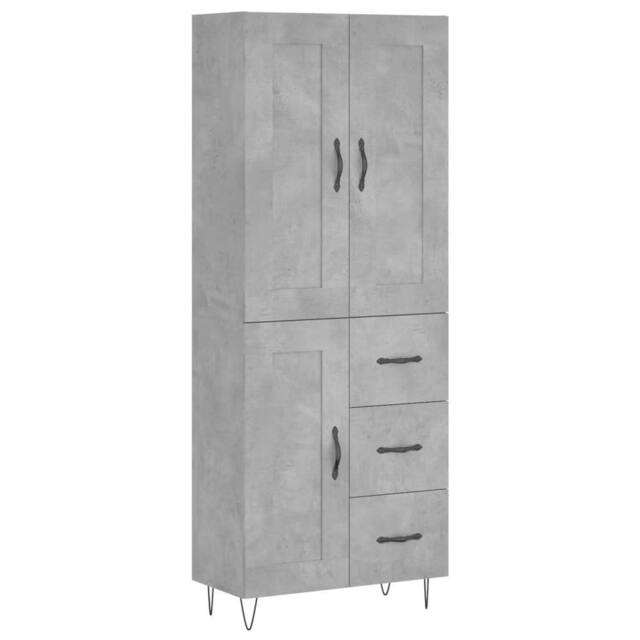 Berkfield Home Highboard Concrete Grey 69.5x34x180 cm Engineered Wood - image 1