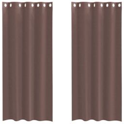 Berkfield Home Voile Curtains with Grommets 2 pcs Brown 140x245 cm - thumbnail 2