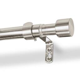 Harbour Housewares Extendable Metal Curtain Pole Kit - 77 to 150cm in Silver