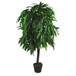 Leaf 120cm Tall Large Artificial Mango Tree in Green - thumbnail 1