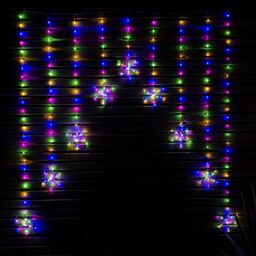 Samuel Alexander 1.2m Multi Colour LED Snowflake Curtain Lights Christmas Decorations in Red