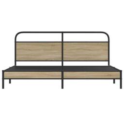 Berkfield Home Metal Bed Frame without Mattress Smoked Oak 180x200 cm Super King in Brown - thumbnail 5