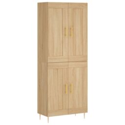 Berkfield Home Highboard Sonoma Oak 69.5x34x180 cm Engineered Wood in Brown - thumbnail 2