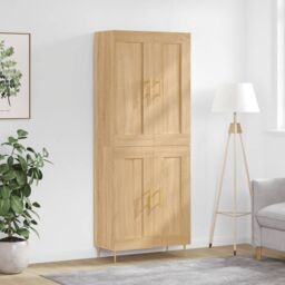 Berkfield Home Highboard Sonoma Oak 69.5x34x180 cm Engineered Wood in Brown - thumbnail 1