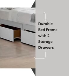 "Bed Time UK Plush Divan Bed with Mattress, 2 Drawers & 20"" Chesterfield Headboard in Silver - Size: Single" - thumbnail 3