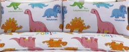 Homes-Linen Baby Dino Duvet Cover with Pillowcase Bedding Set - Size: Single - thumbnail 2