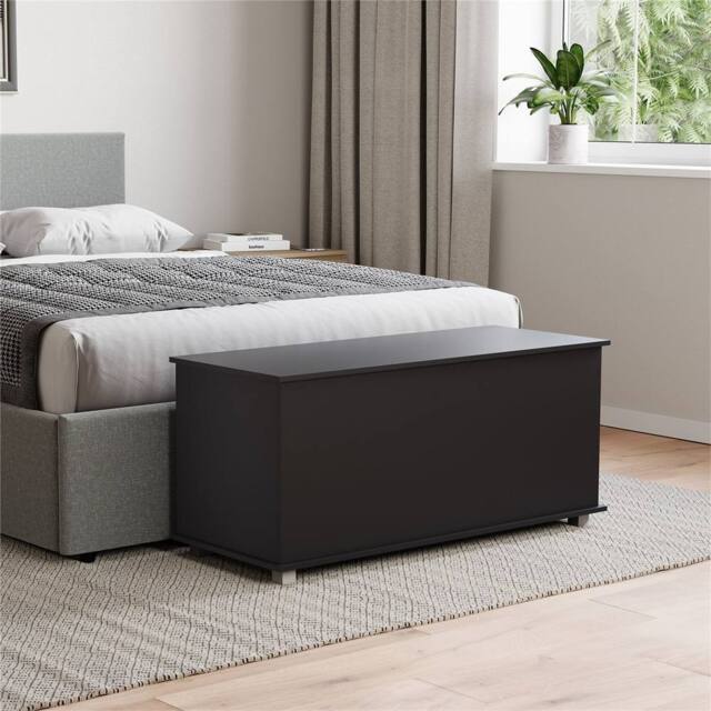 SPETLEK Modern Storage Ottoman Toy Chest Bedroom Black - Size: 0.6m2 - image 1
