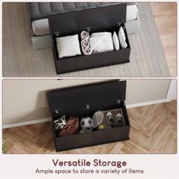 SPETLEK Modern Storage Ottoman Toy Chest Bedroom Black - Size: 0.6m2 - thumbnail 2