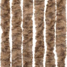 Berkfield Home Soft Fly Curtain Beige & Dark Brown 100x230 cm Chenille - thumbnail 6